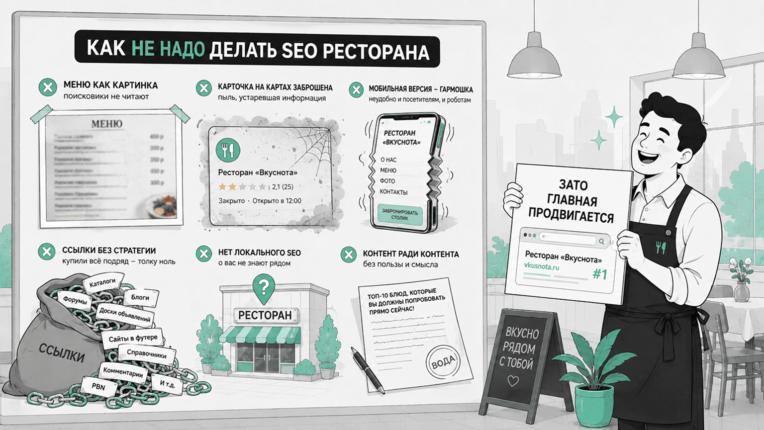 Частые ошибки в SEO ресторанов